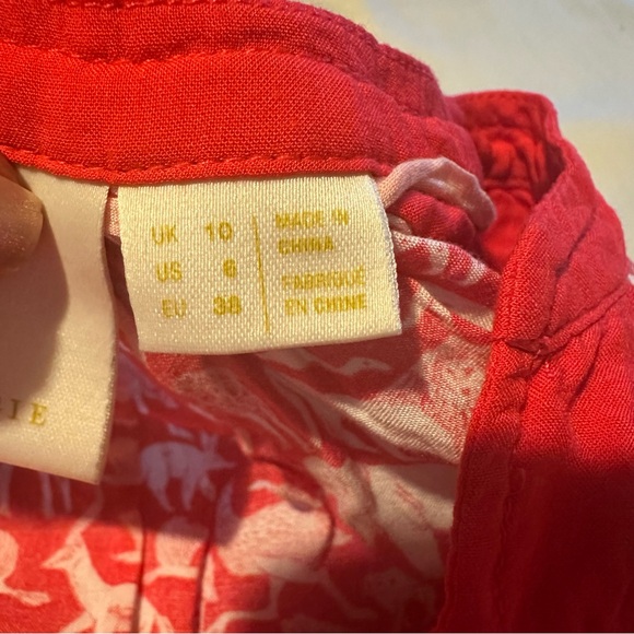 Anthropologie Red Animal Pattern Blouse - Picture 3 of 4